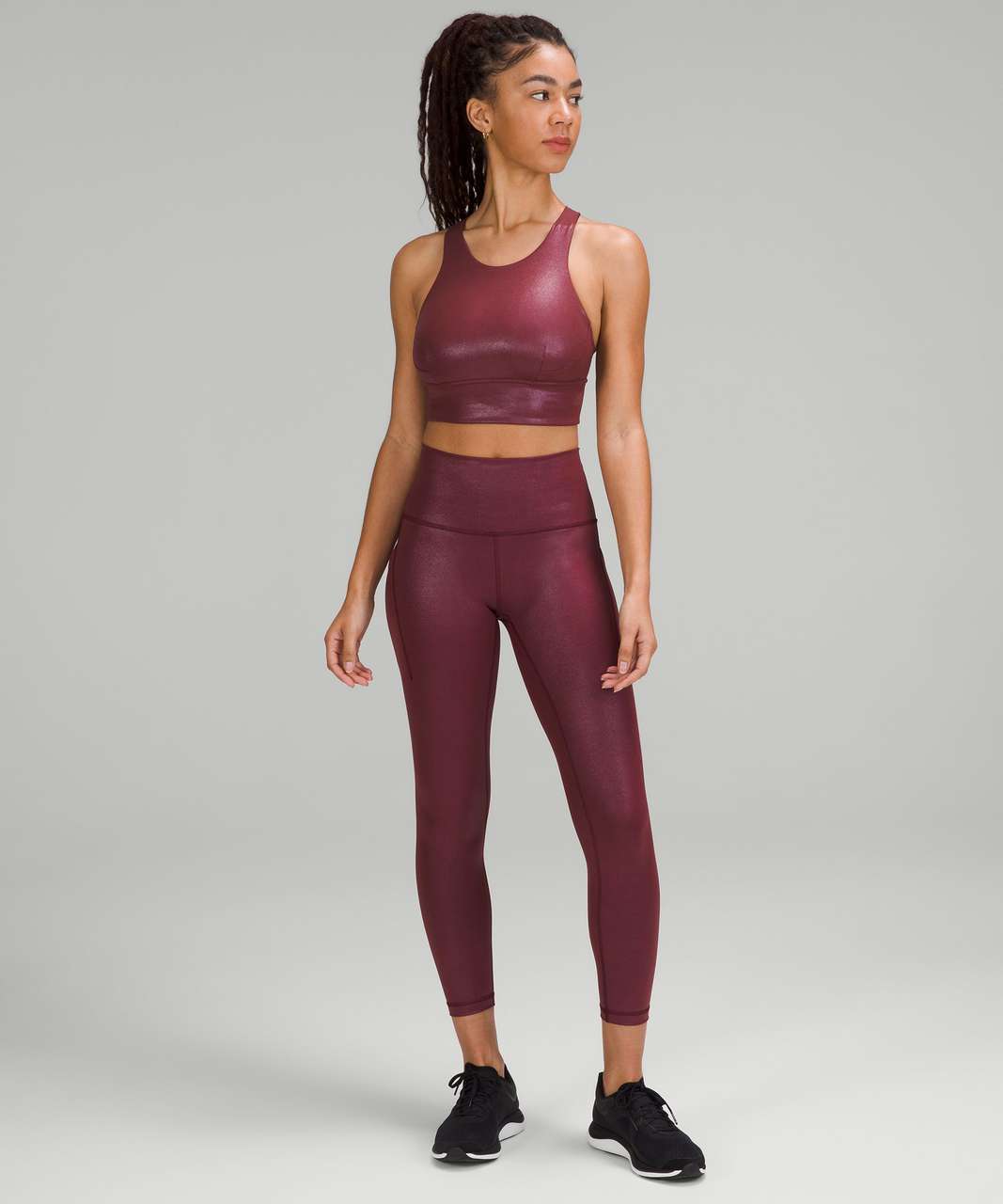 Lululemon Wunder Train Longline Bra Foil *Medium Support, C/D Cup - Radiate  Foil Print Red Merlot - lulu fanatics