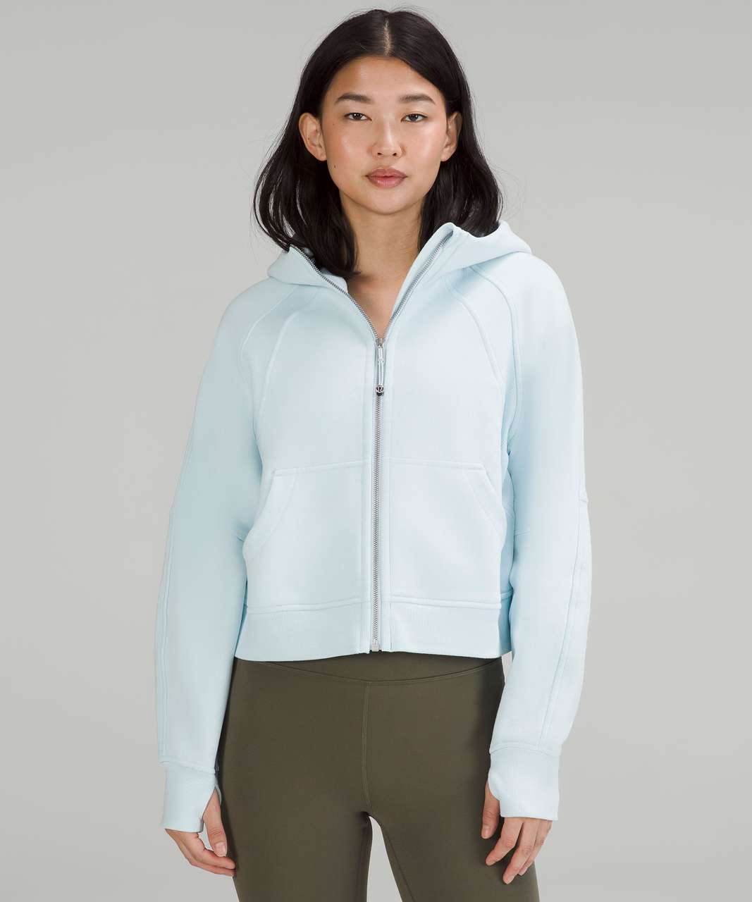 lululemon athletica Scuba Half-zip Cotton-blend Cropped Sweatshirt in Blue