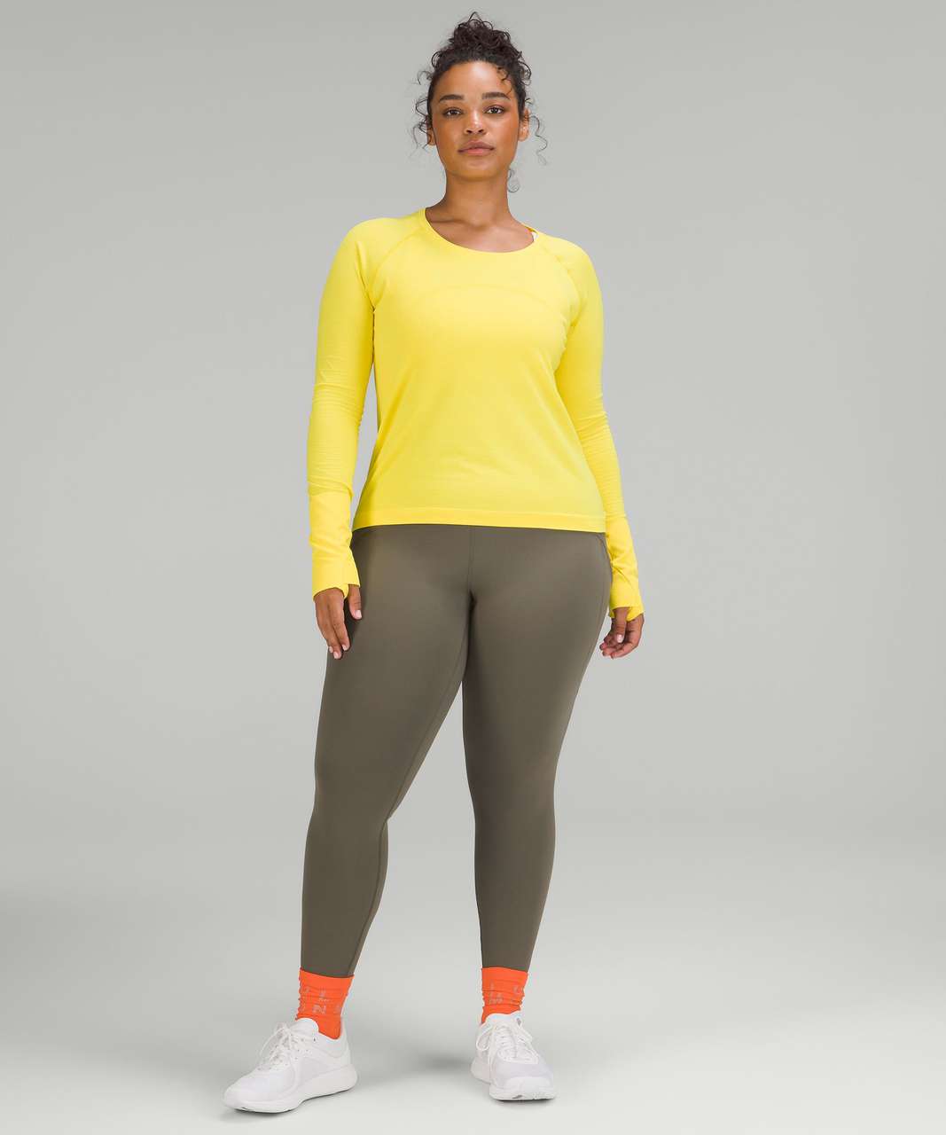 NEW Women Lululemon Swiftly Tech Long Sleeve 2.0 Wheat Yellow Size