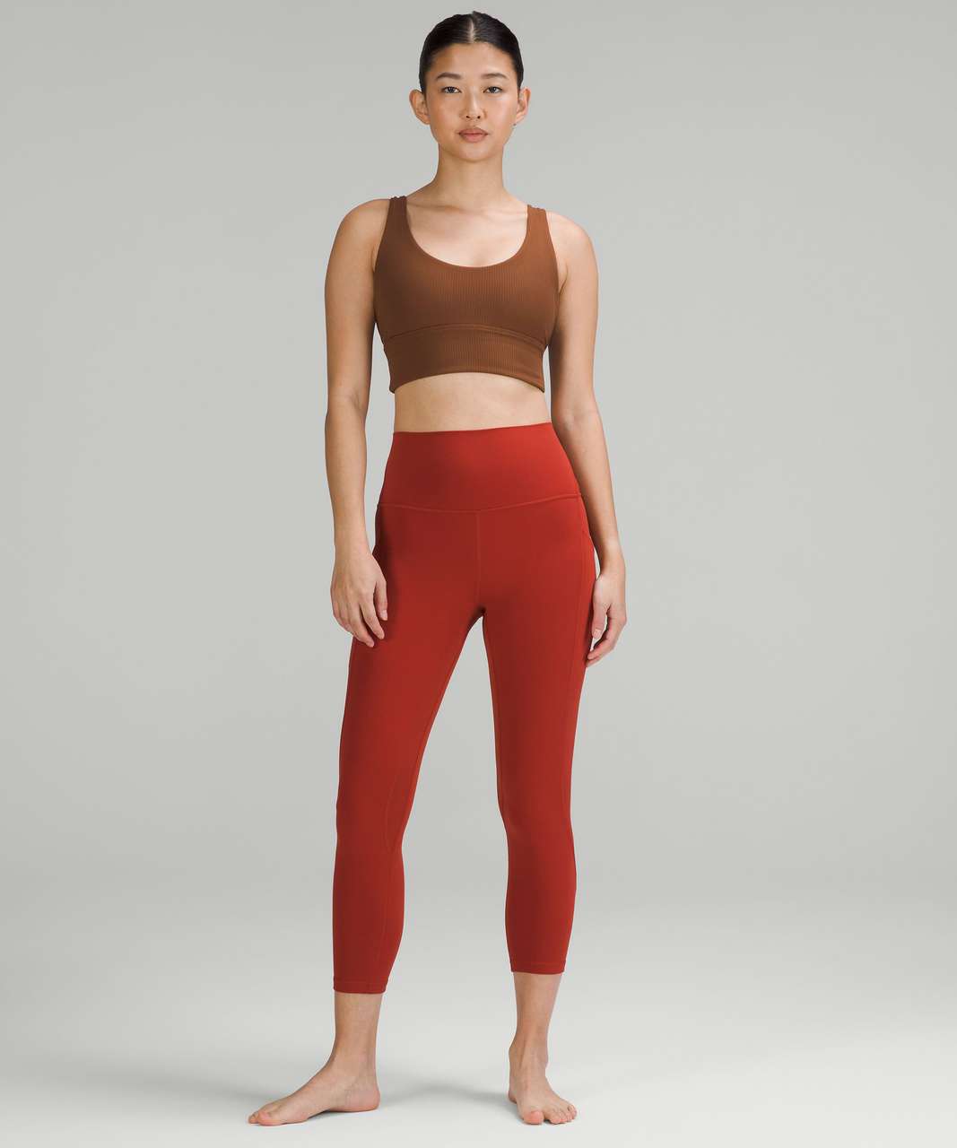 Lululemon In Alignment Longline Bra *Light Support, B/C Cup - Roasted Brown  - lulu fanatics