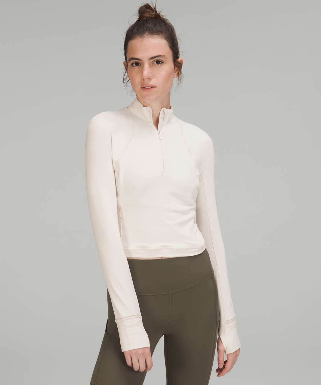 It's Rulu Cropped Half Zip, Long Sleeve Tops