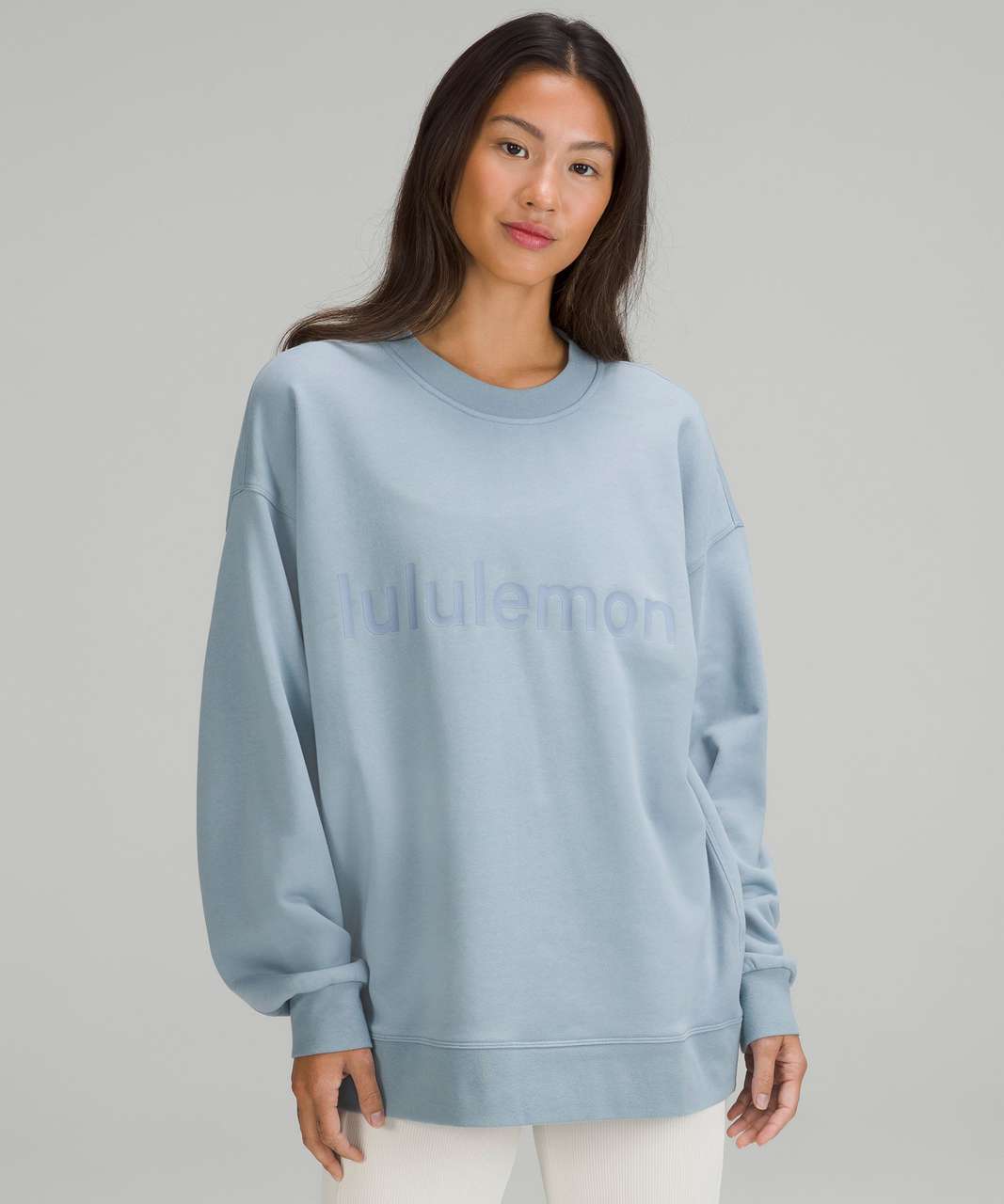 Lululemon Perfectly Oversized Crew - Heathered Core Ultra Light Grey - lulu  fanatics