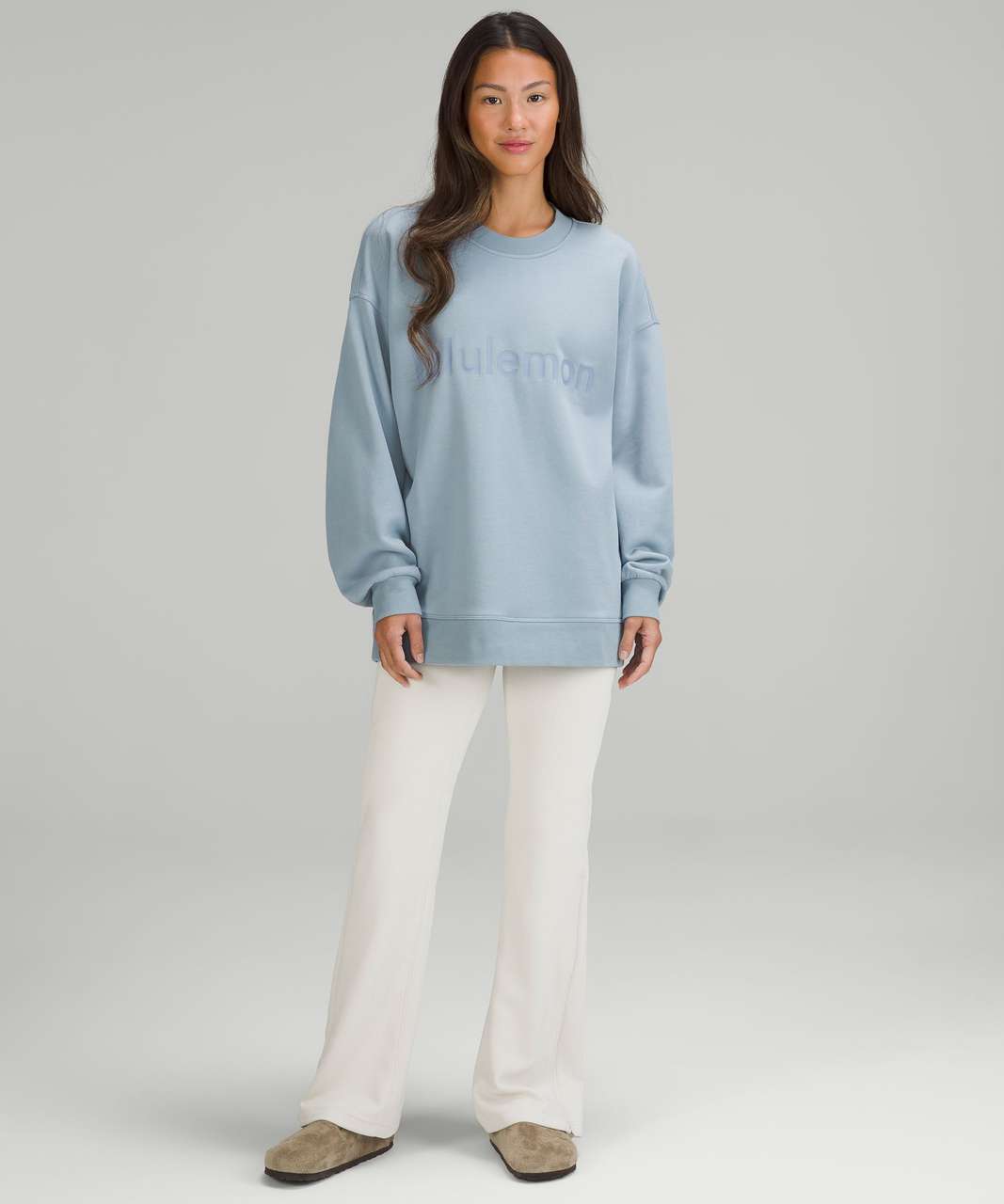 Lululemon Softstreme Perfectly Oversized Cropped Crew Sheer Blue