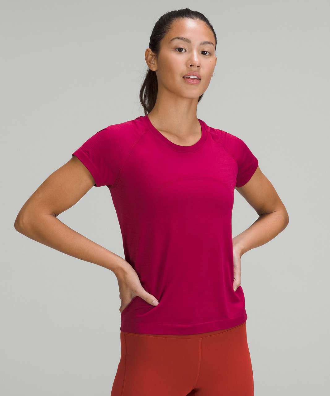 Lululemon Swiftly Tech Short Sleeve Shirt 2.0 *Race Length - Pomegranate /  Pomegranate - lulu fanatics