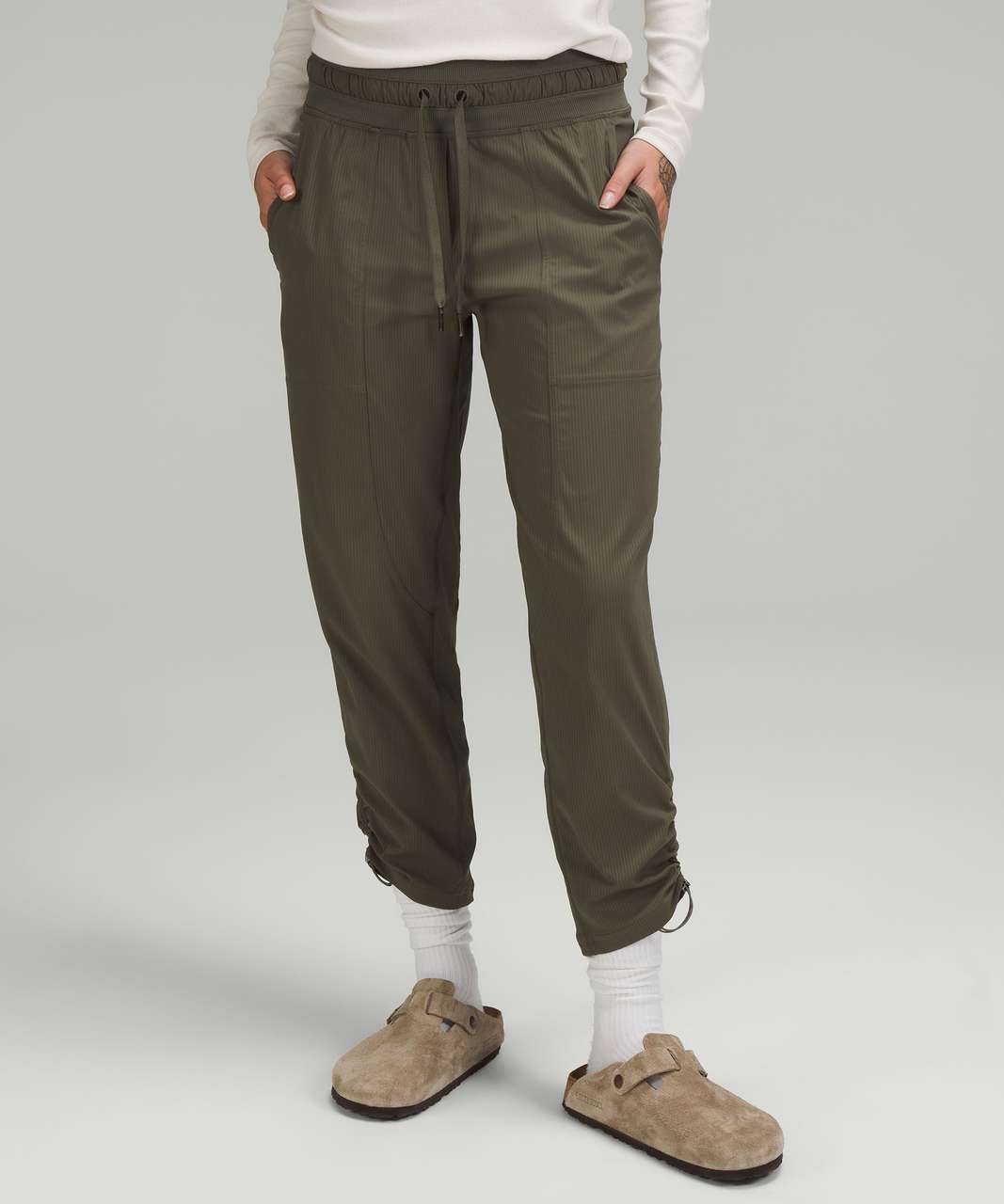 Lululemon Dance Studio Mid-Rise Cropped Pants - Army Green - lulu fanatics