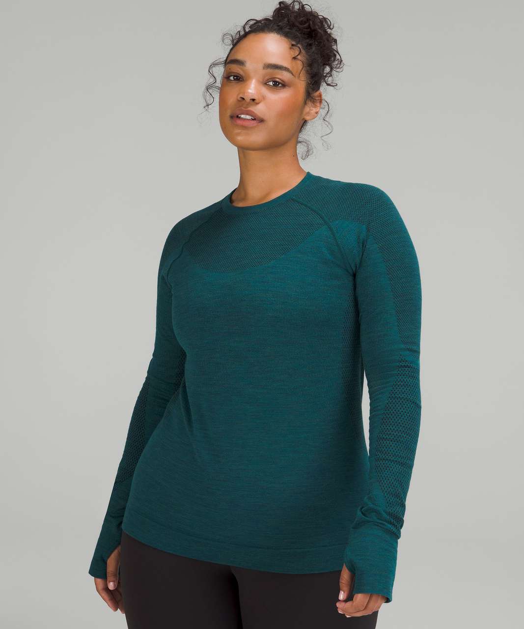 Lululemon Keep the Heat Thermal Long Sleeve Shirt - Heathered Green Jasper