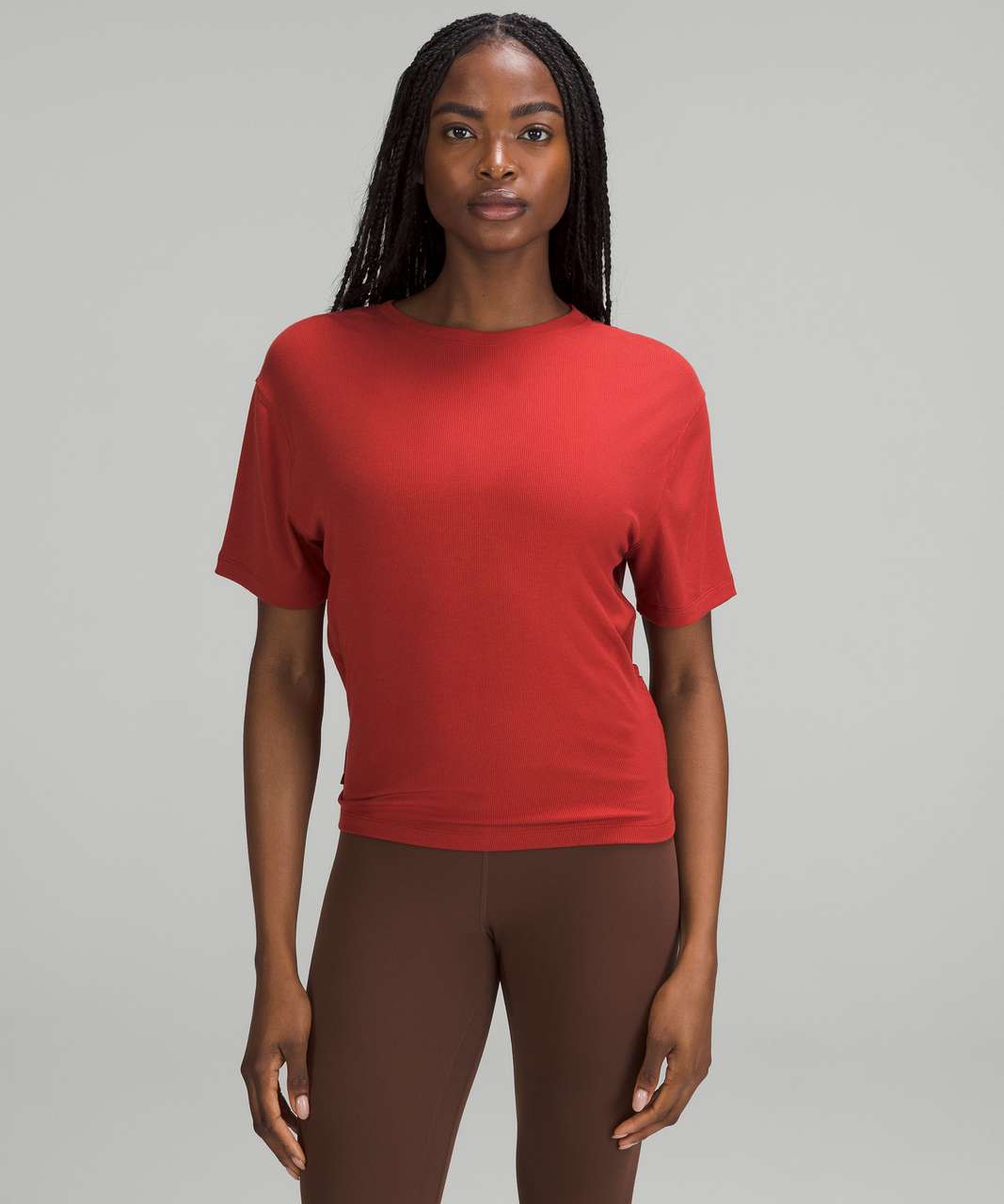 Lululemon Ribbed Modal-Silk Blend Reversible T-Shirt - Cayenne