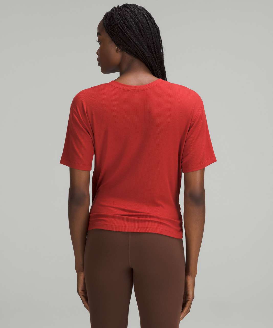 Lululemon Ribbed Modal-Silk Blend Reversible T-Shirt - Cayenne