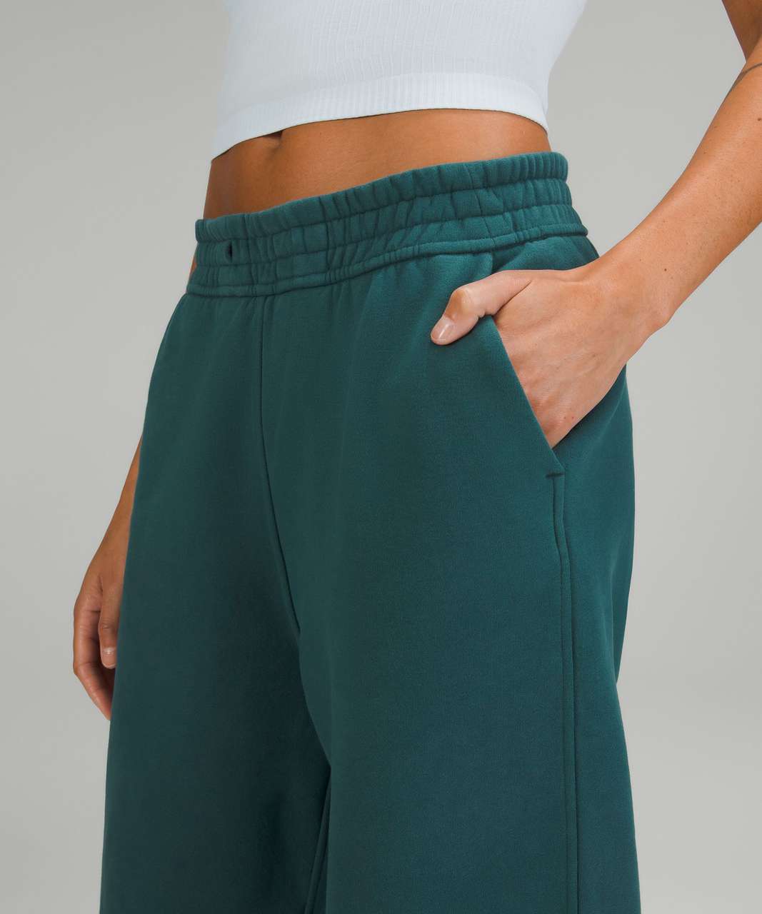 Lululemon Brushed Softstreme Ribbed High-Rise Jogger - Green Jasper - lulu  fanatics