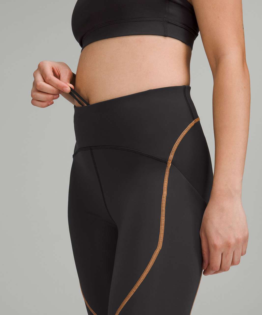 Lululemon Power Thru High-Rise Crop 23 *Colour Seam - Black - lulu fanatics