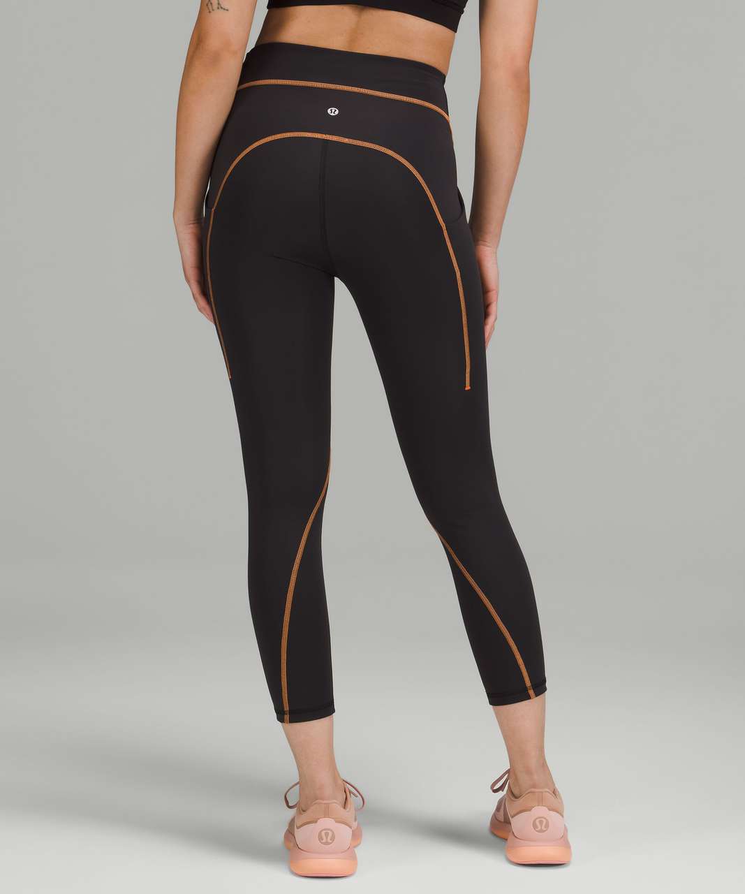 Lululemon Power Thru High-Rise Crop 23 *Colour Seam - Black - lulu fanatics