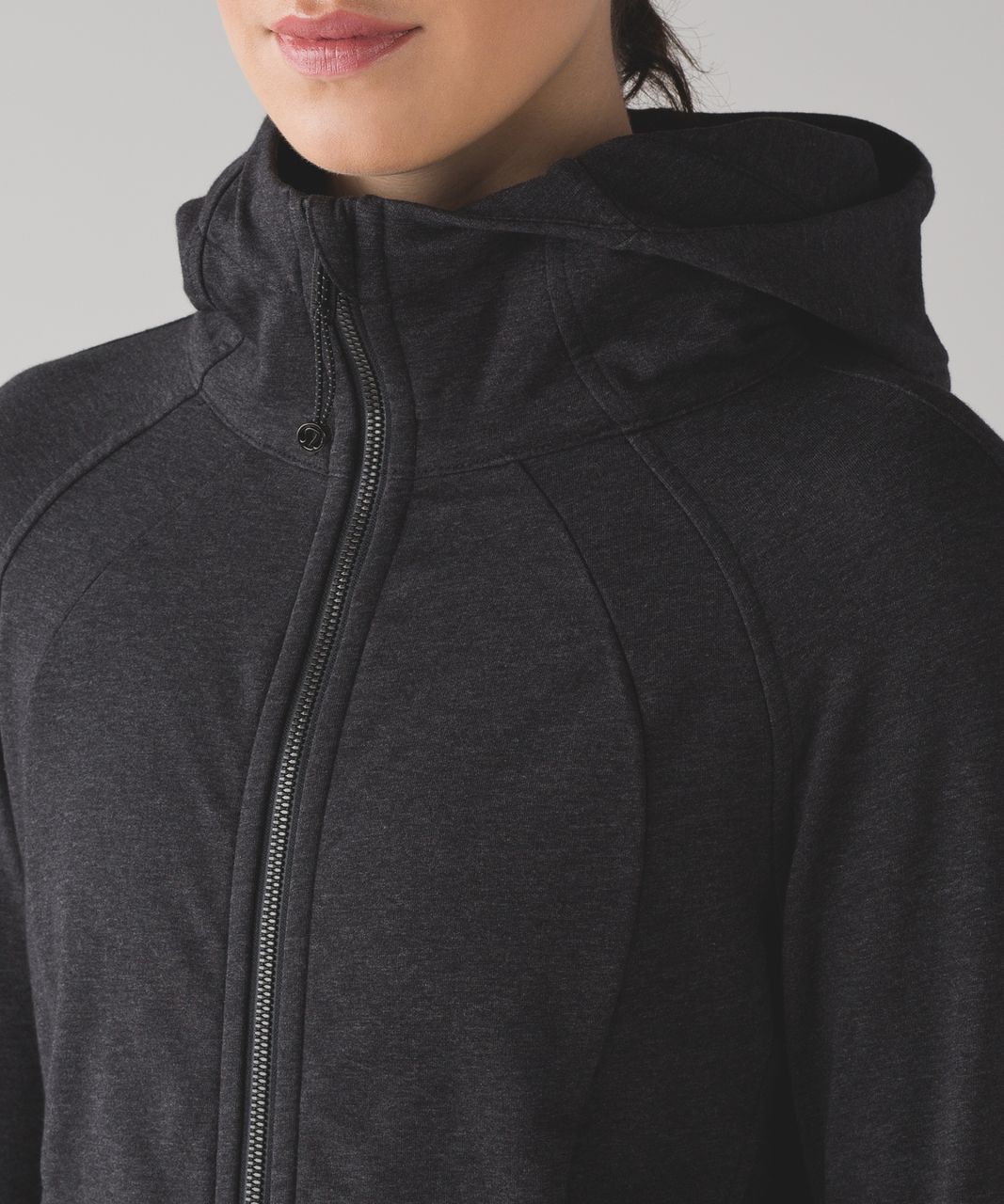 NEW Women Lululemon Scuba Hoodie Plush Heathered Core Black/Black Size 8