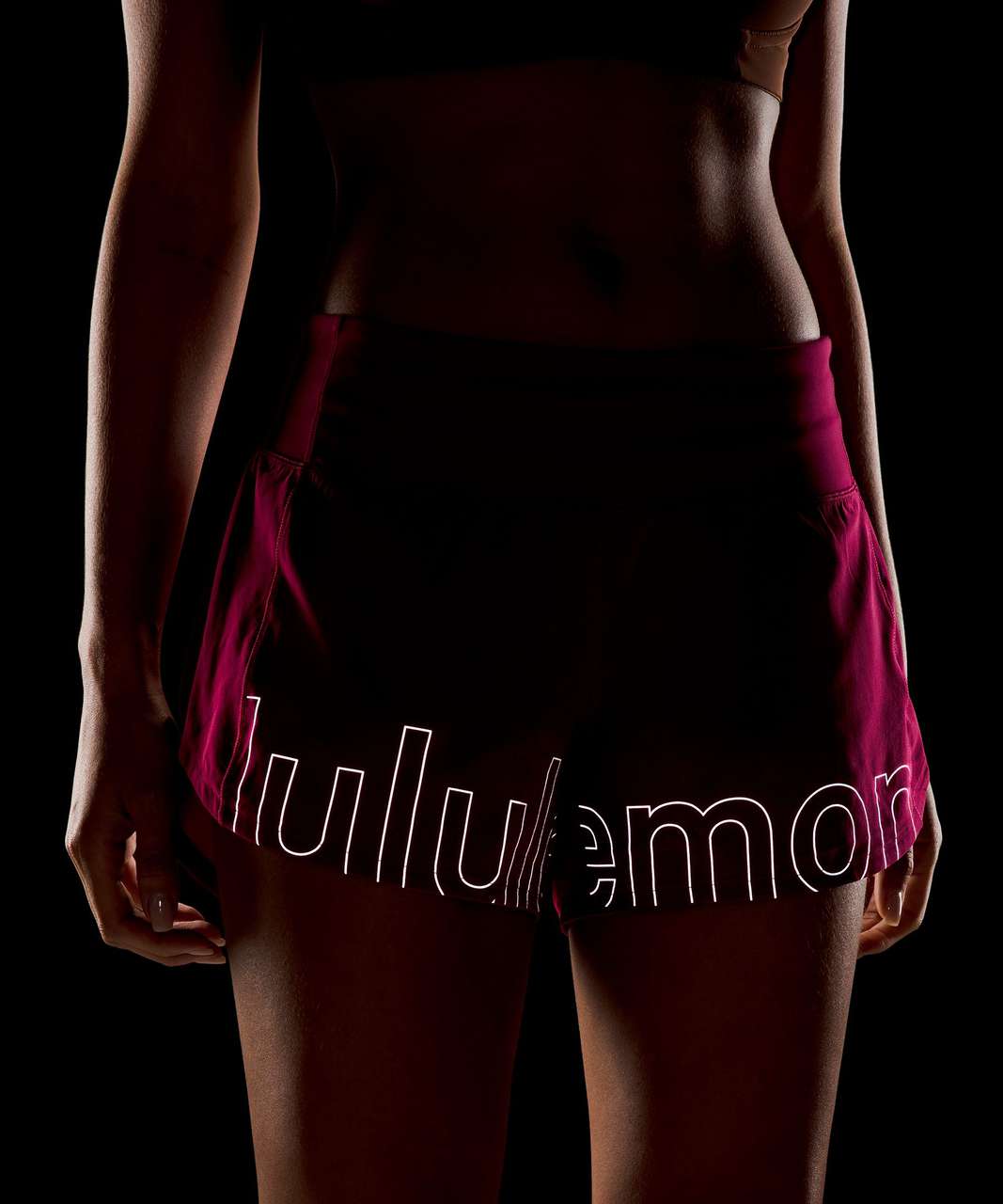 Lululemon Speed Up Mid-Rise Lined Short 4 *Graphic - Pomegranate / Silver  Reflective - lulu fanatics