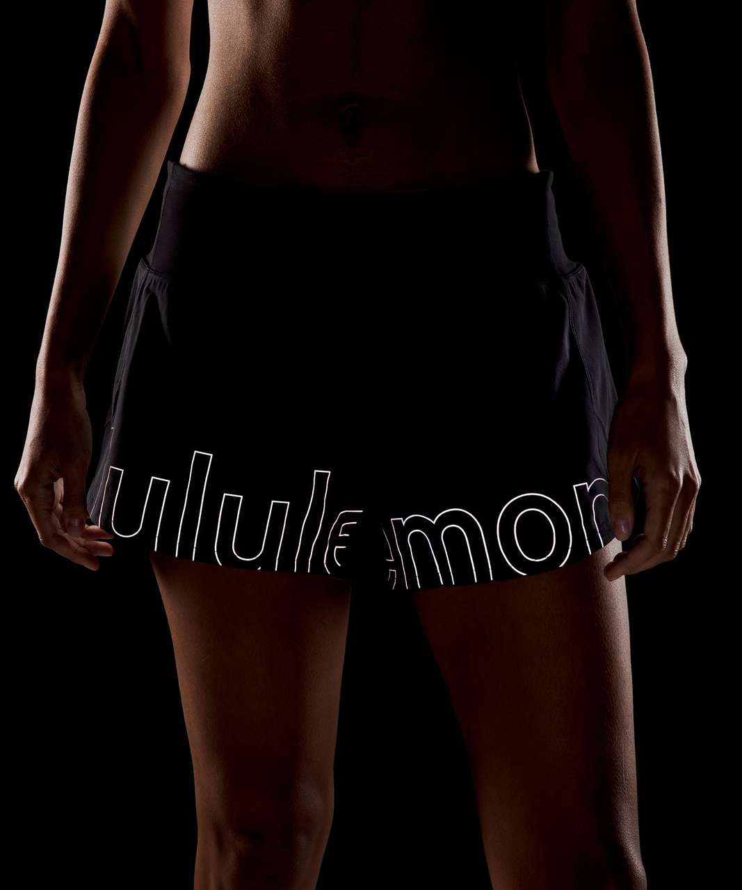 Lululemon Speed Up Mid-Rise Lined Short 4" *Graphic - Black / PANTONE 8042 C