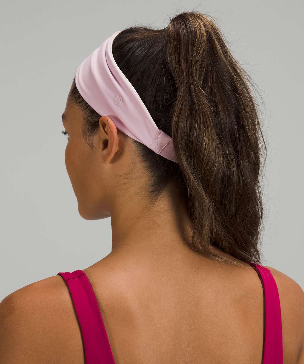 Lululemon Womens Fringe Fighter Nulu Headband - Pink Peony / White Opal