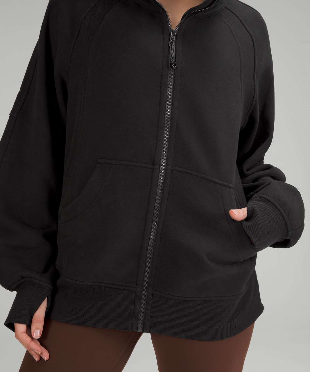 Lululemon Scuba Oversized Full Zip - Black - lulu fanatics