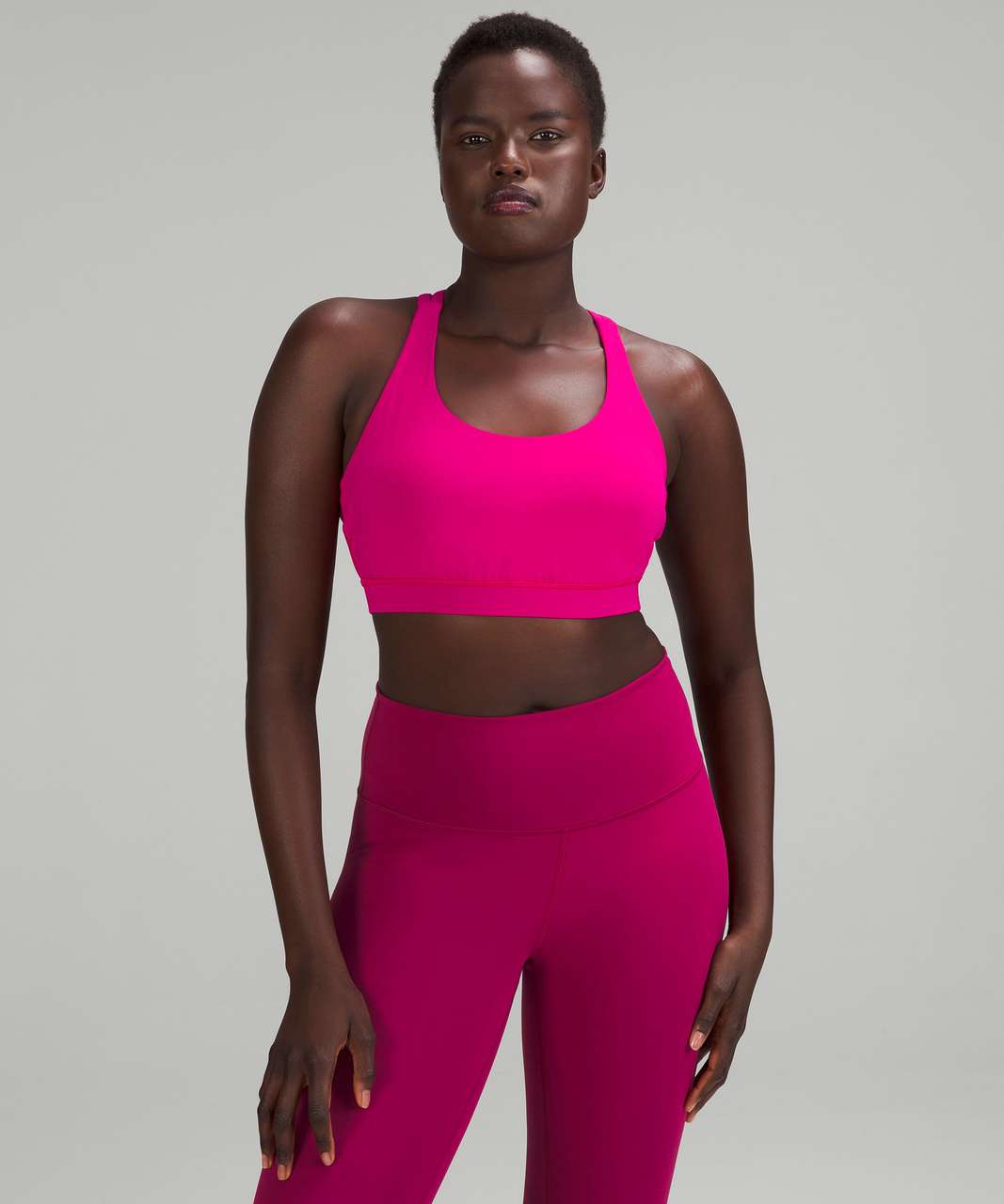 Lululemon Energy Bra *Medium Support, B–D Cups - Pink Peony - lulu fanatics