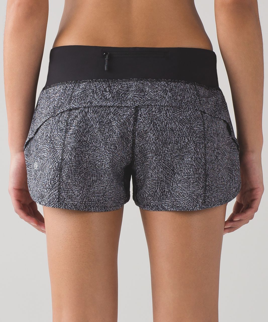 Lululemon Black and White Patterned Speed Shorts- Size 4 – The