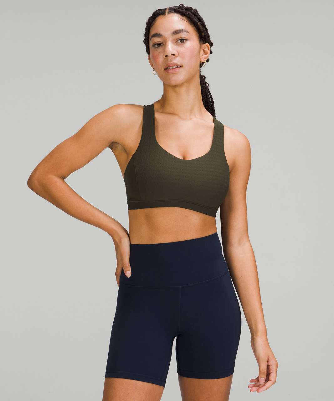 Lululemon Free to Be Serene Jacquard Bra *Light Support, C/D Cup - Dark Olive