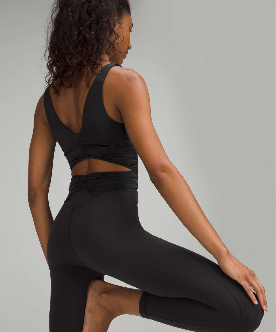 Lululemon Ruched Yoga Bodysuit 25 - Black - lulu fanatics