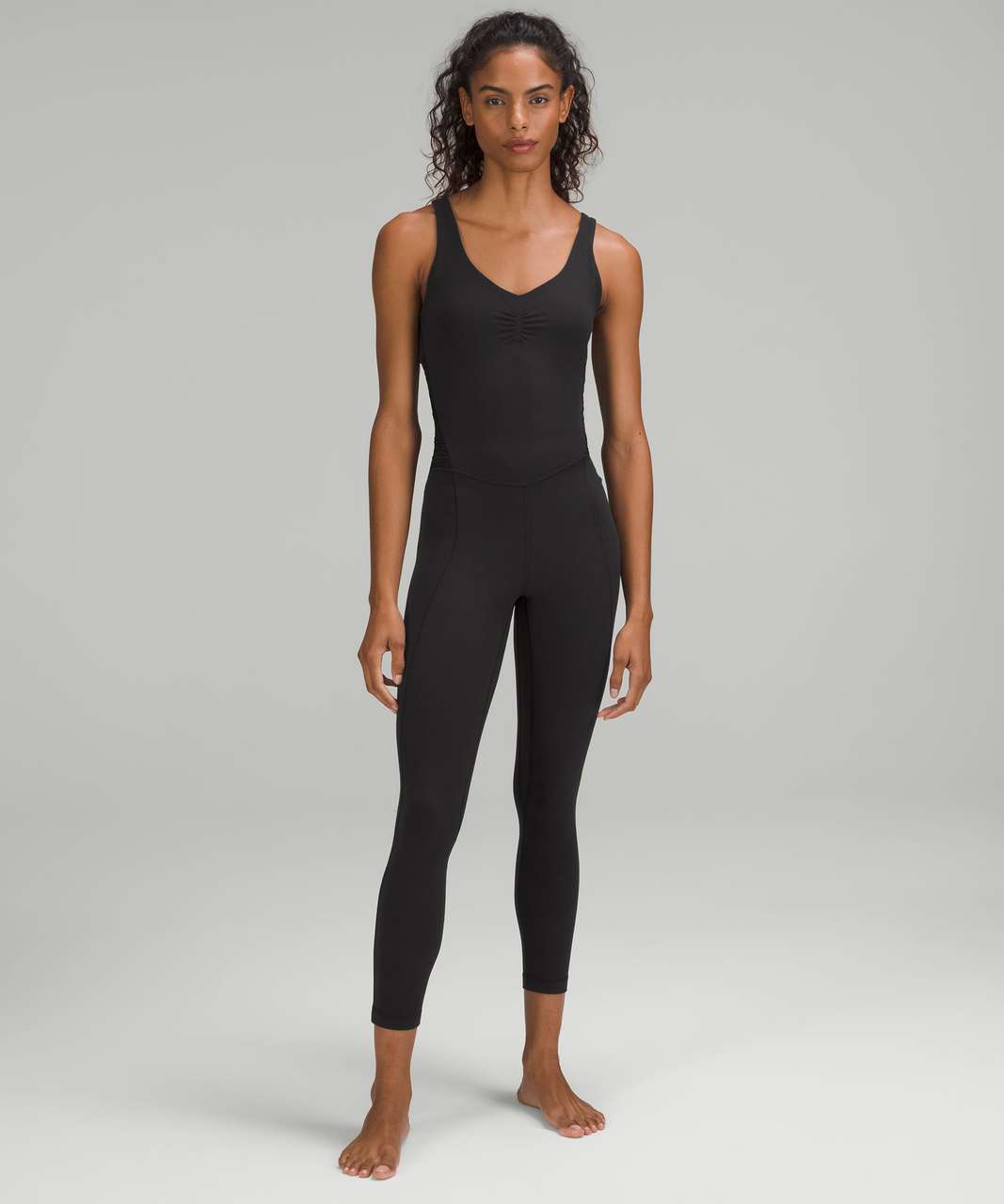 Lululemon Ruched Yoga Bodysuit 25" - Black