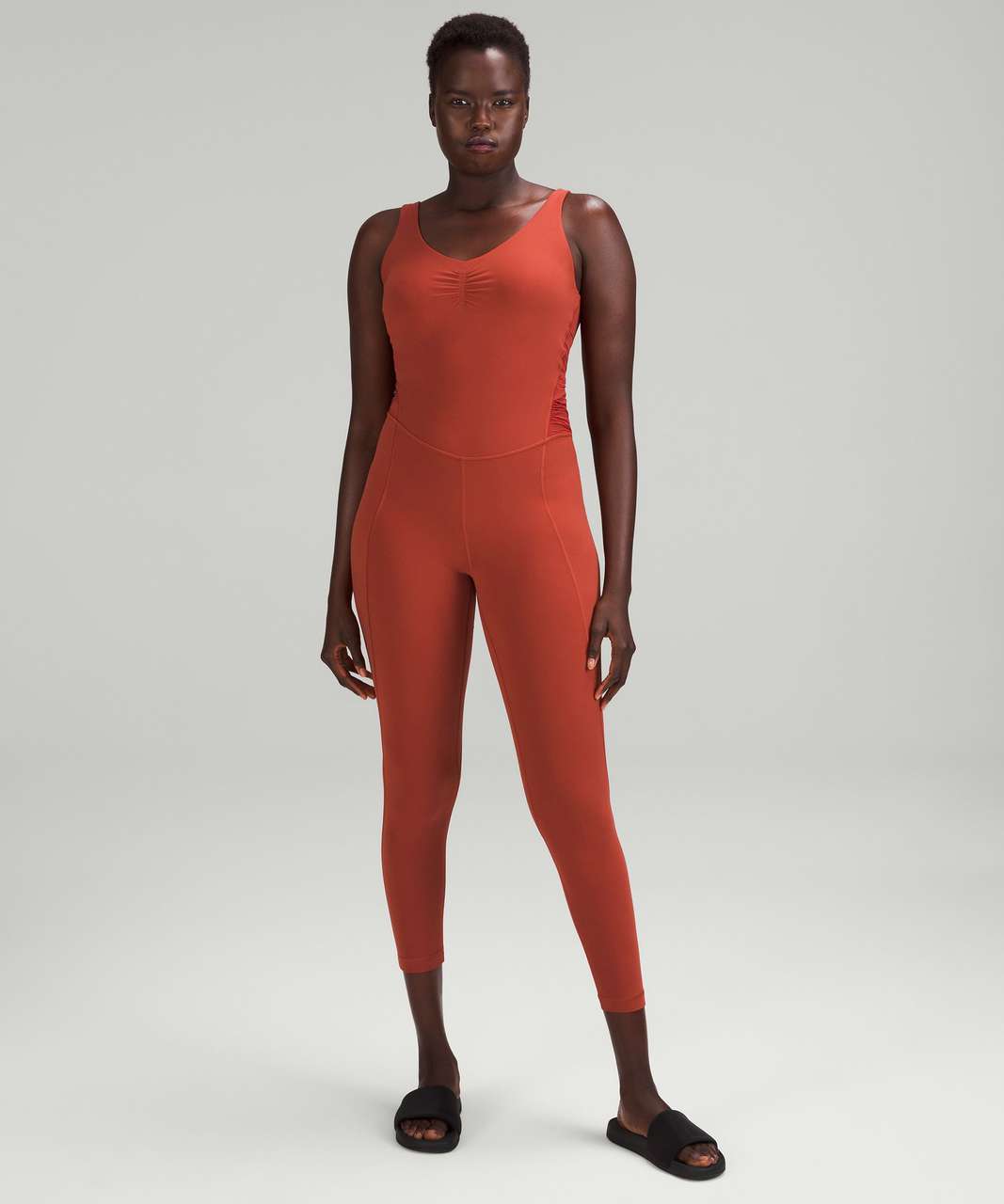 Lululemon Ruched Yoga Bodysuit 25" - Cayenne