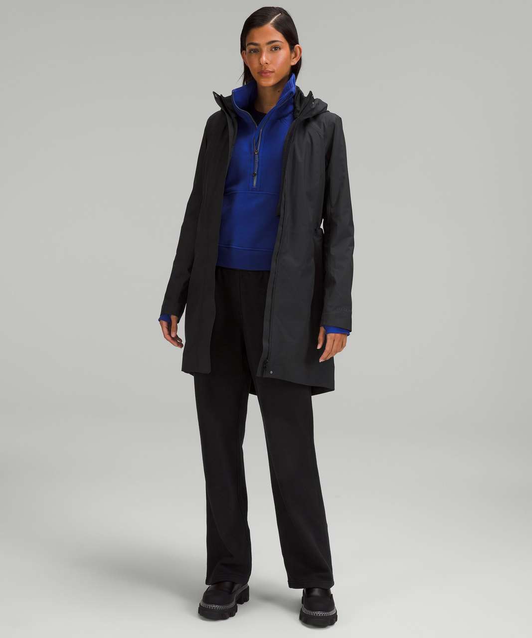 lululemon athletica Rain Rebel Hooded Glyde Jacket in Black