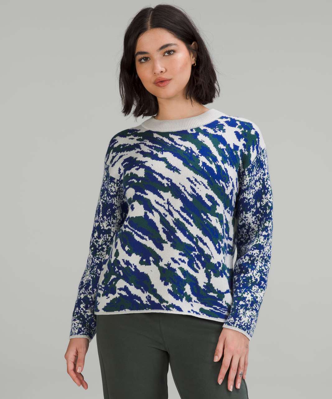 Lululemon Wool-Blend Patterned Sweater - Vapor / Psychic / Green Jasper