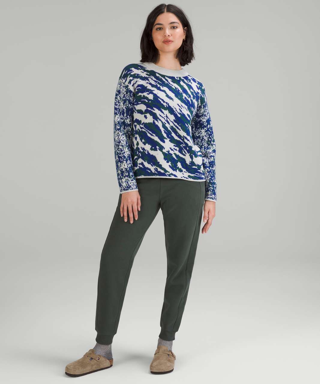 Lululemon Wool-Blend Patterned Sweater - Vapor / Psychic / Green Jasper