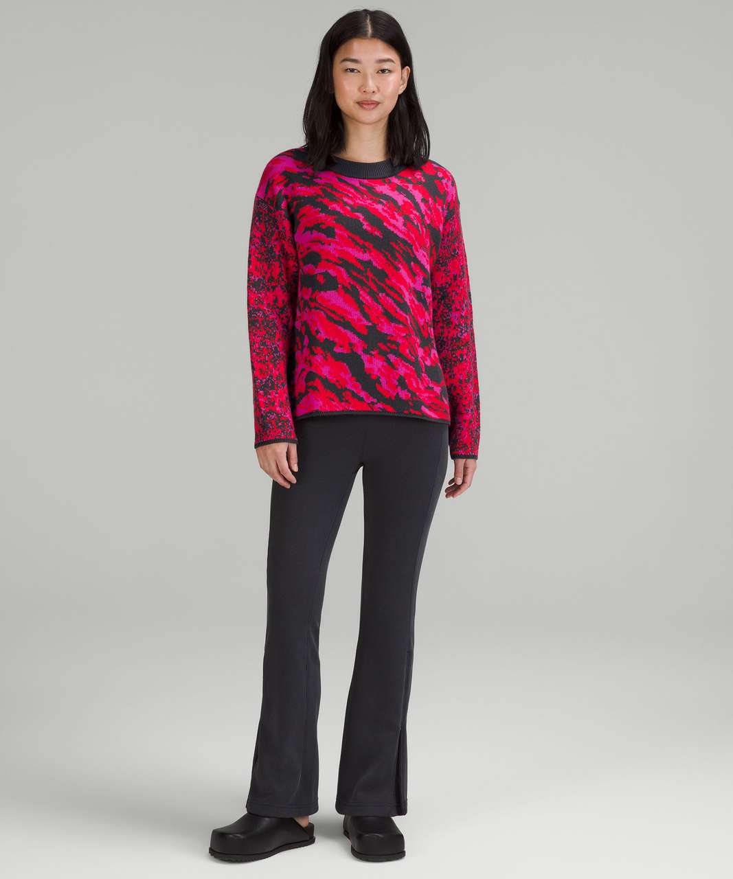 Lululemon Wool-Blend Patterned Sweater - Lulu Red / Paris Perfection / Black Granite