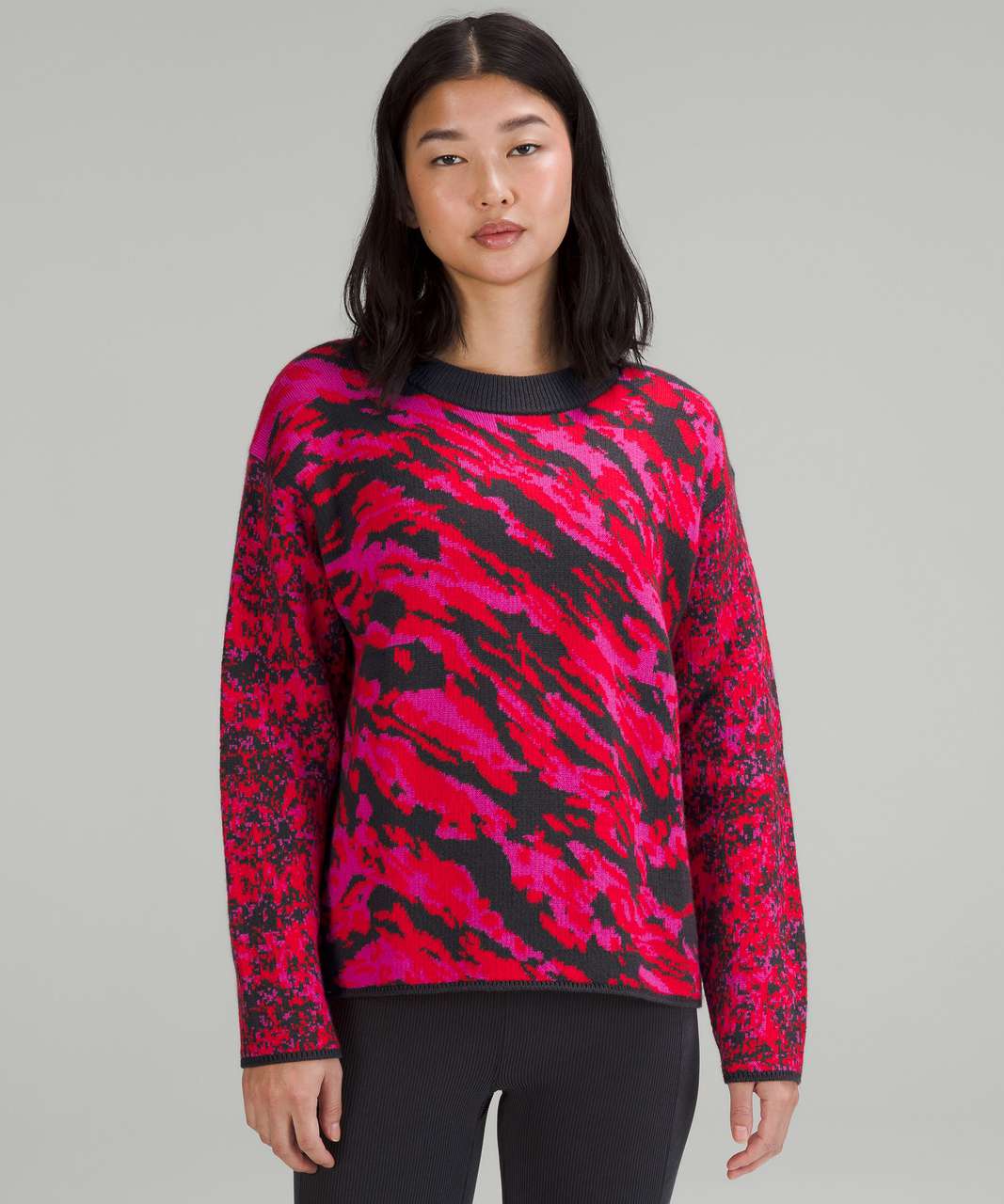 Lululemon Jacquard Multi-Texture Crew Neck Sweater - Heathered Vapor - lulu  fanatics