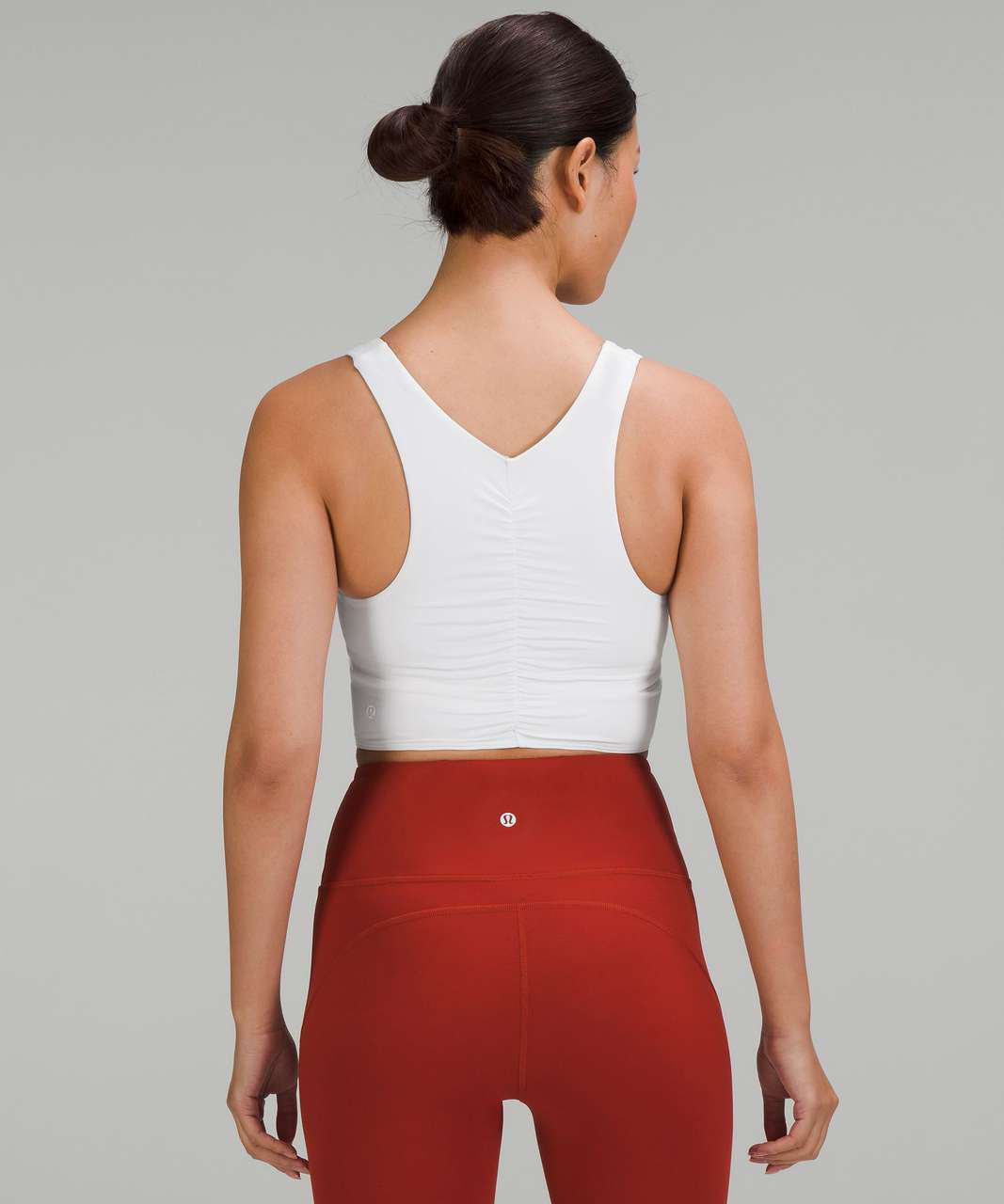 Lululemon Sports Bra Size 8 Run Yoga Ruched Back Mesh Lining Women 