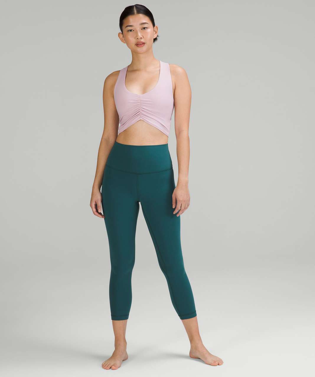 Lululemon Sports Bra Size 8 Run Yoga Ruched Back Mesh Lining Women 