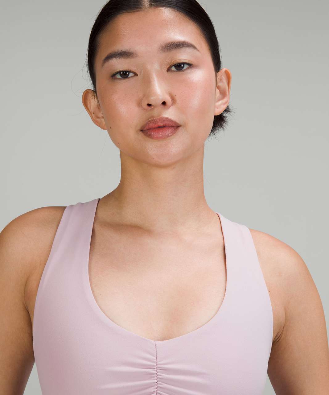 Lulu Designer Yarn Yoga Longline Sports Bra Tank U Neck Nude Sense