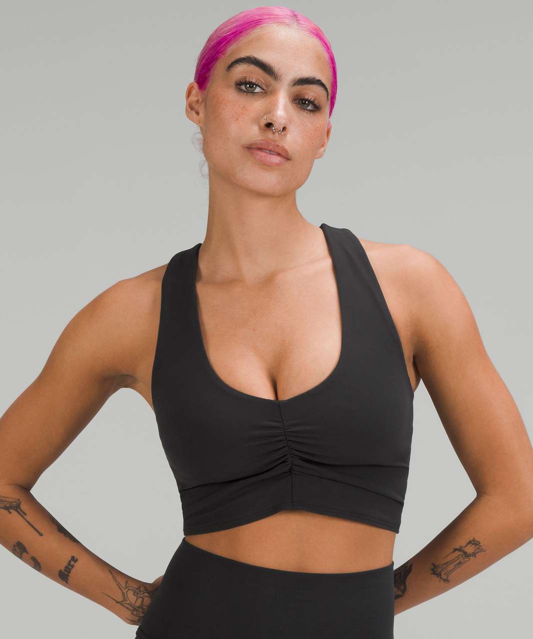 Lululemon Strappy Nulu Yoga Bra *Light Support, C/D Cup - Black - lulu  fanatics