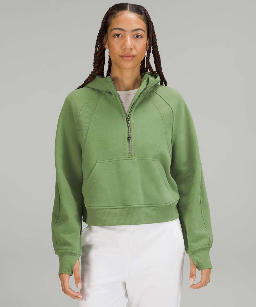 NWT! LULULEMON XS/S Scuba Oversized 1/2 Zip Hoodie £108 Green