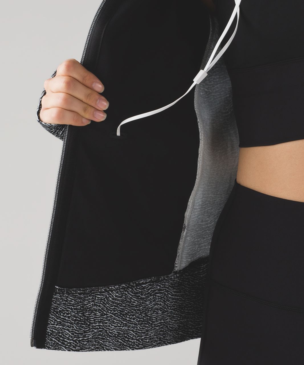 Lululemon Scuba Hoodie IV - Currents White Black / Black