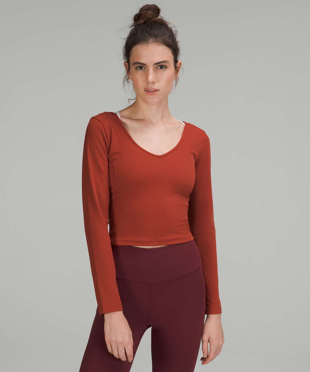 Lululemon Nulu Relaxed-Fit Yoga Long Sleeve Shirt - Smoky Red - lulu  fanatics