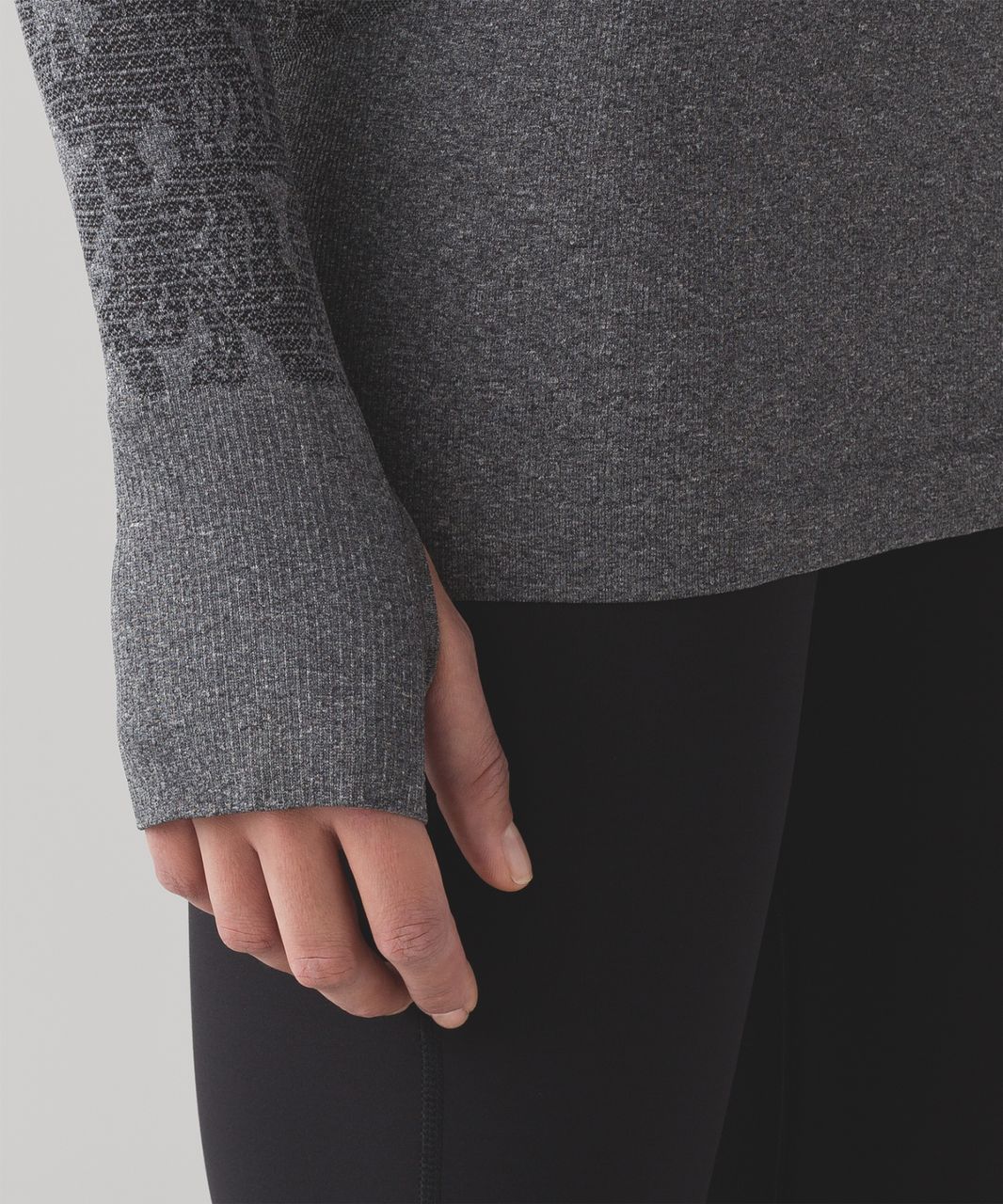 Lululemon Swiftly Tech Long Sleeve Crew - Heathered Black - lulu fanatics