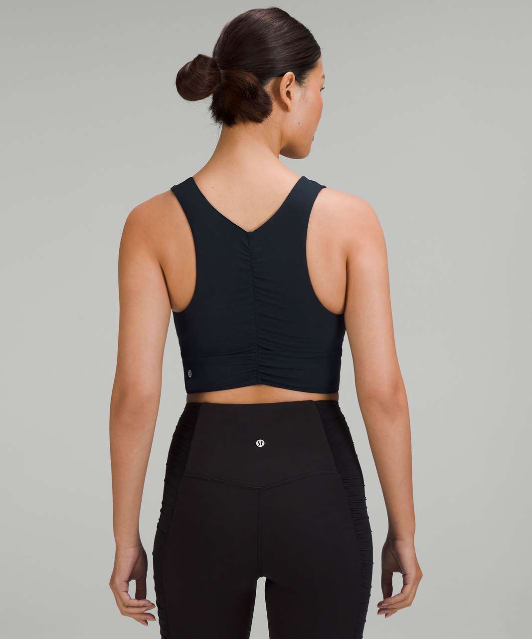 Lululemon Ruched Nulu Longline Yoga Bra *Light Support, B/C Cup - True Navy  - lulu fanatics