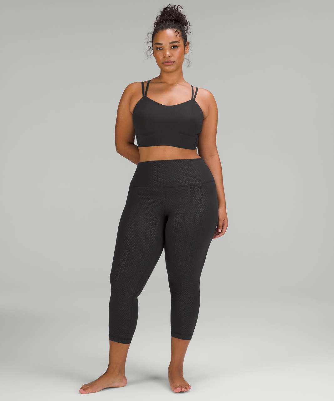 NWT! New Lululemon Align High Rise legging (black emboss) crop, 23 (size 10)