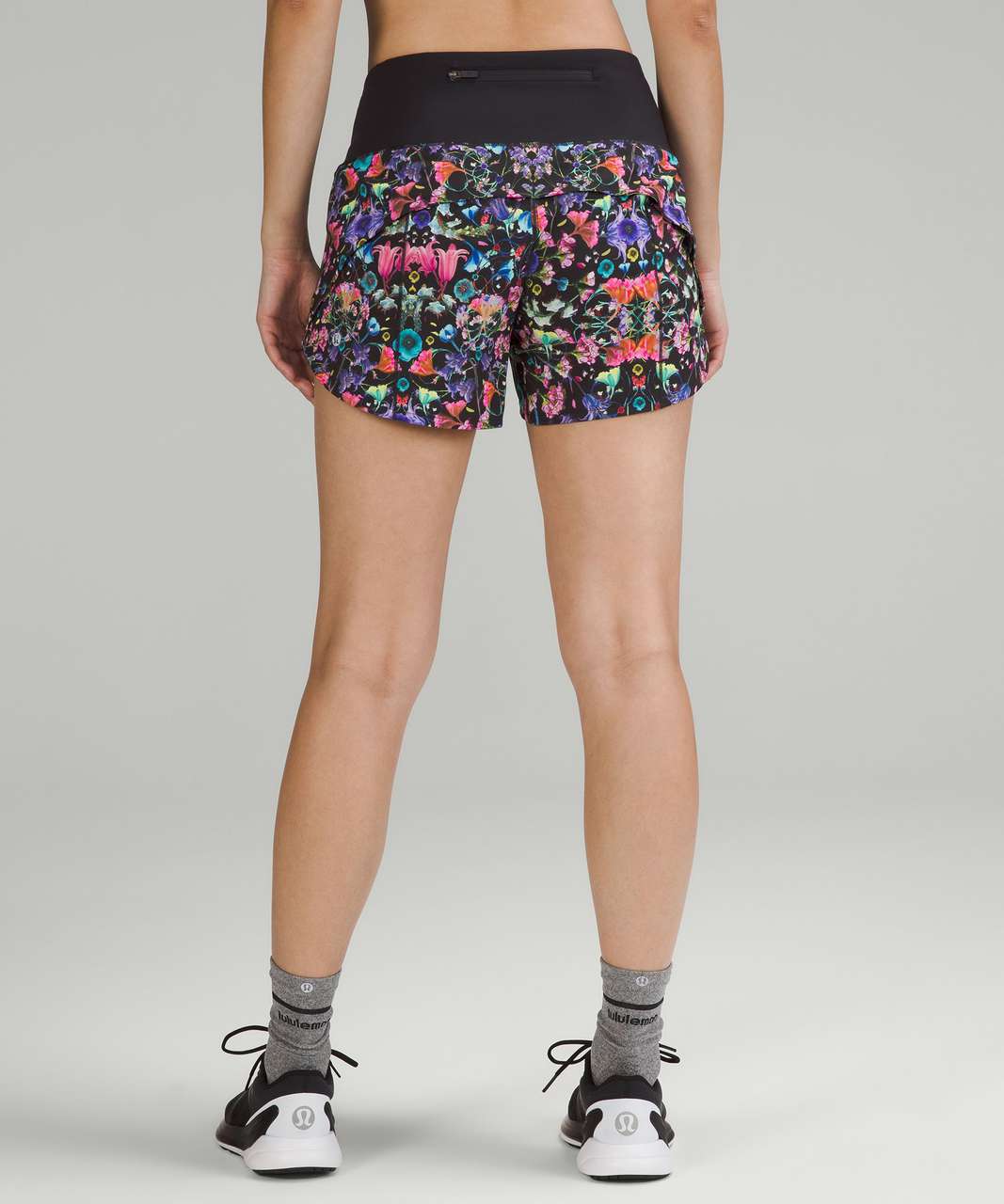 Lululemon Speed Up Short Long *4 Updated Fit - Floral Spritz Multi / Black  - lulu fanatics