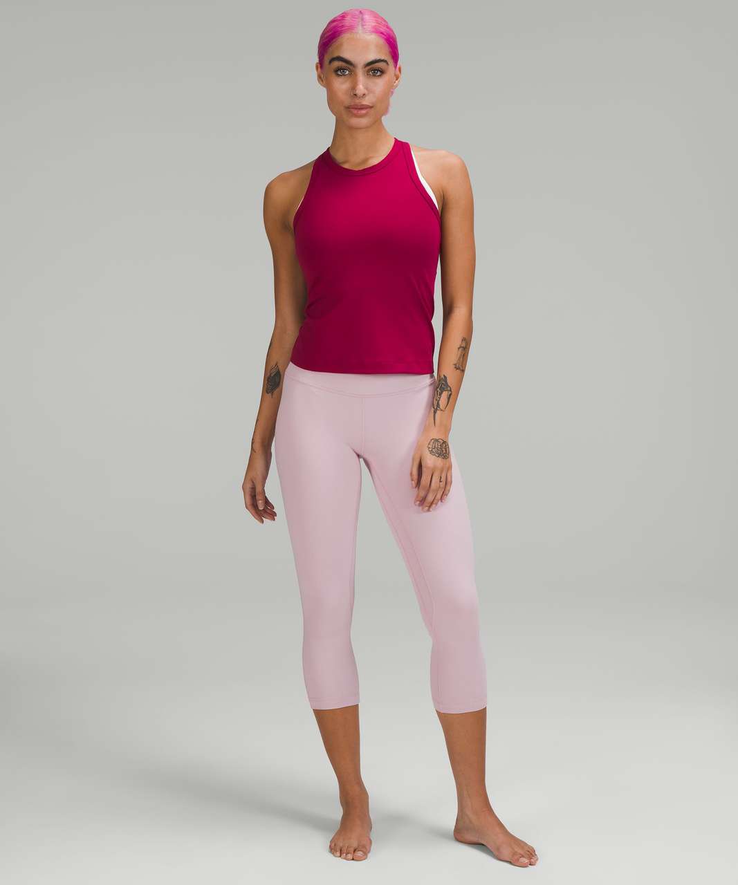 Womens Pink Peony Align High-rise Stretch-woven Leggings