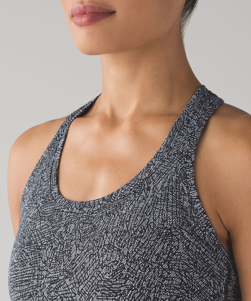 Lululemon Cool Racerback II - Line Up White Black