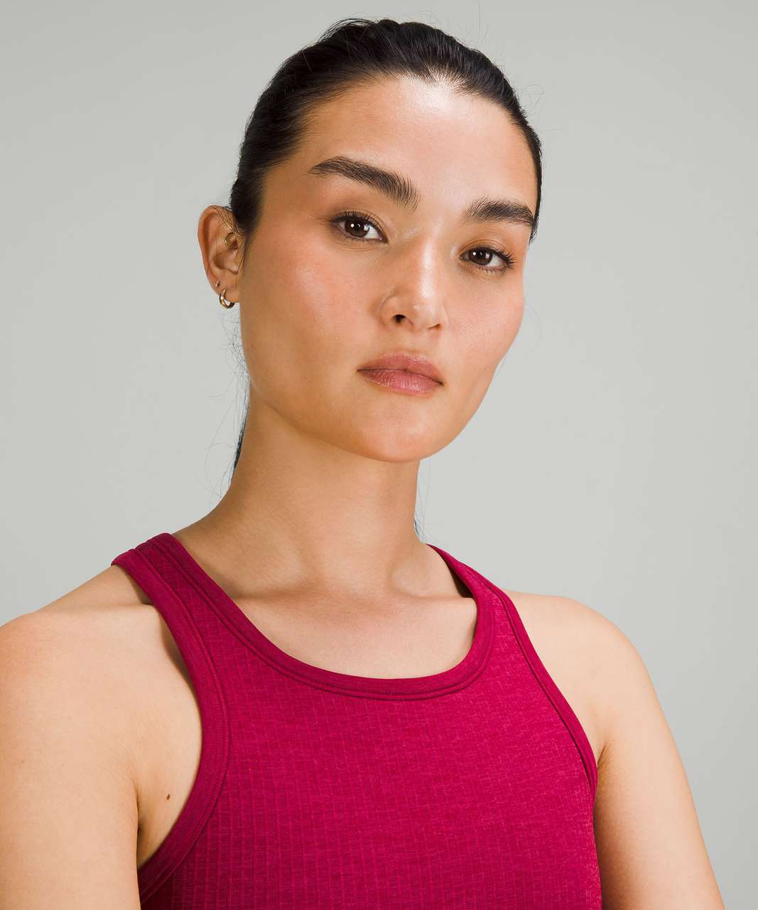 Lululemon Ebb to Street Cropped Racerback Tank Top - Pomegranate