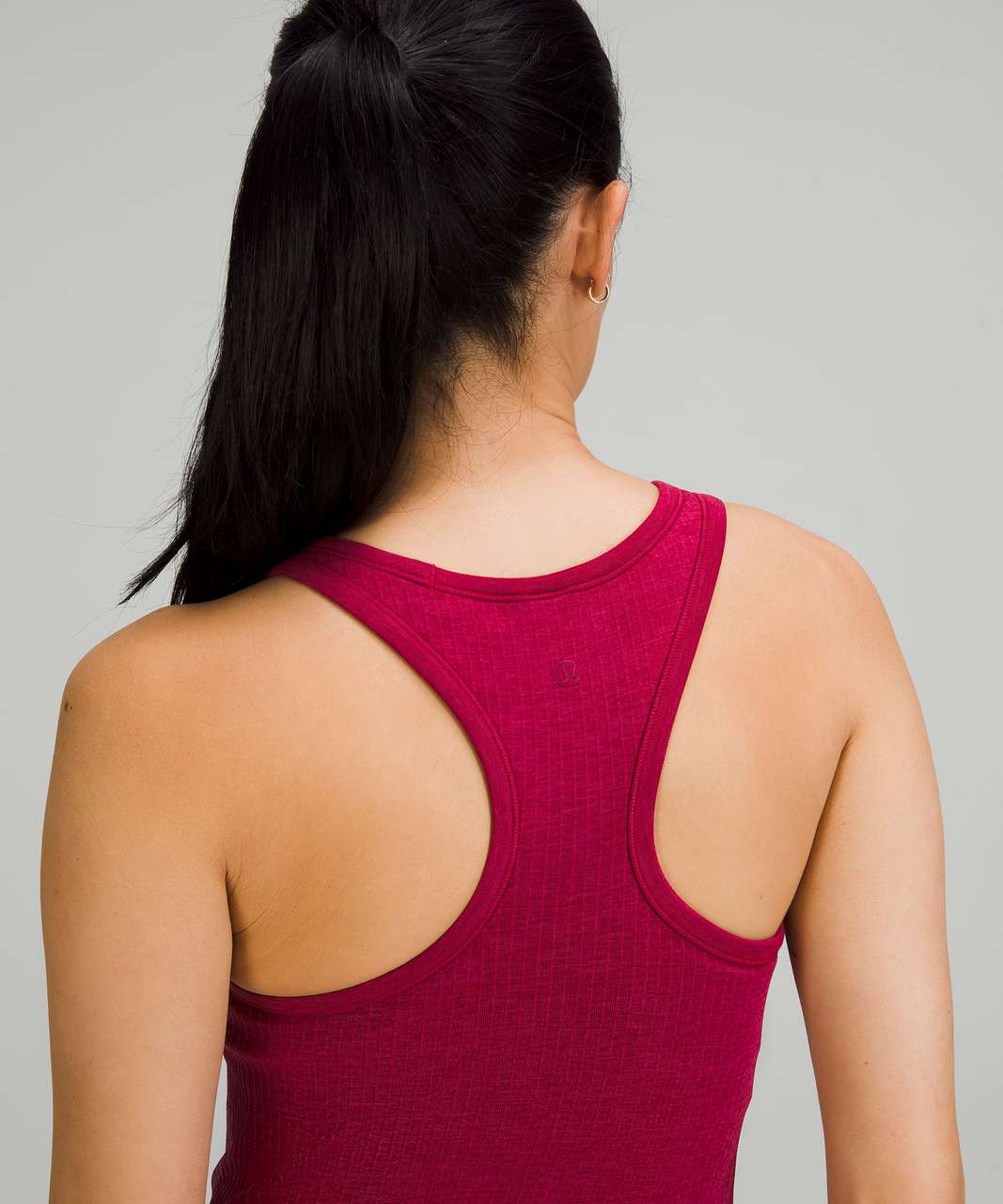 Lululemon Ebb to Street Cropped Racerback Tank Top - Pomegranate