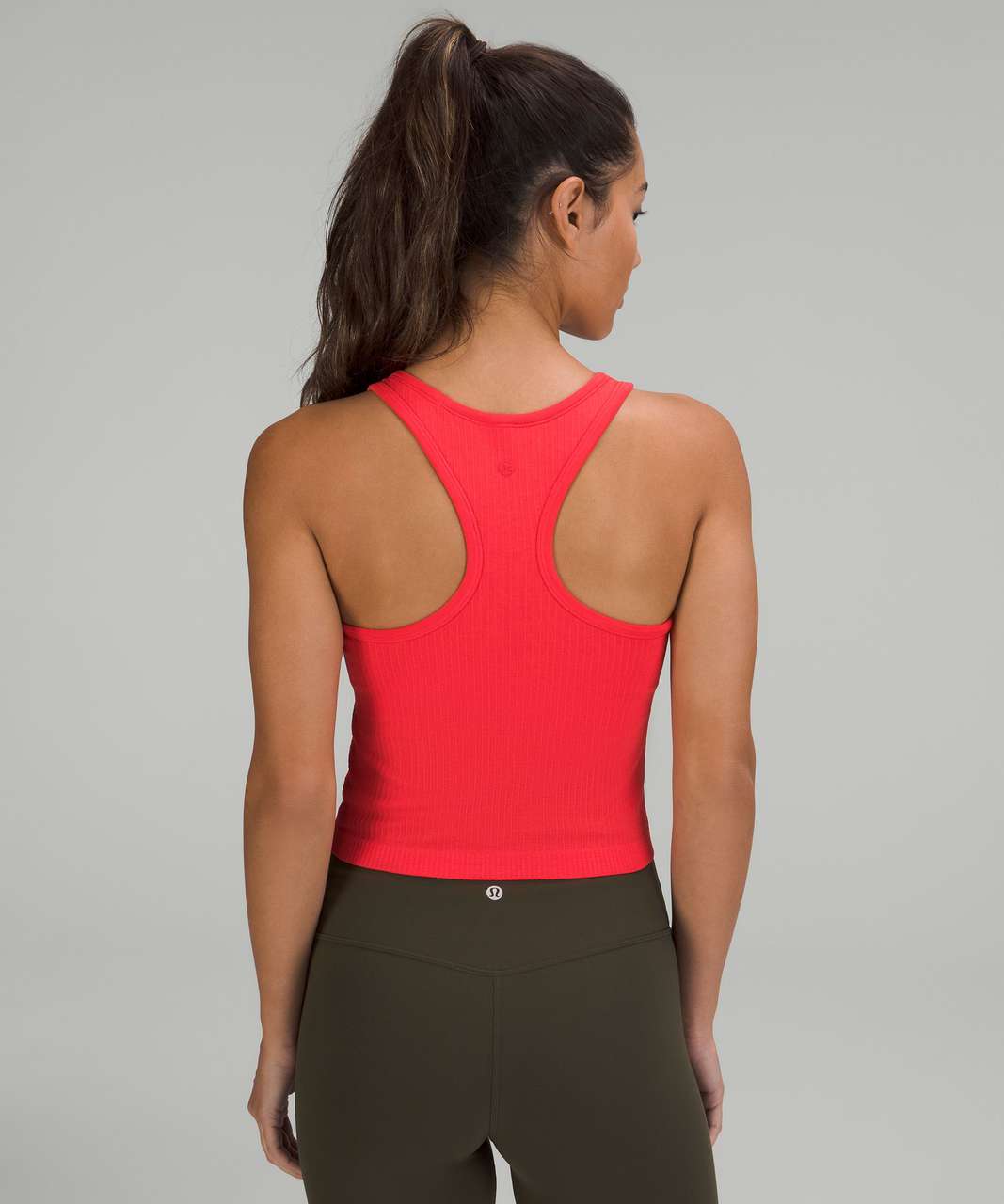 Lululemon Ebb to Street Cropped Racerback Tank Top - Smoky Red