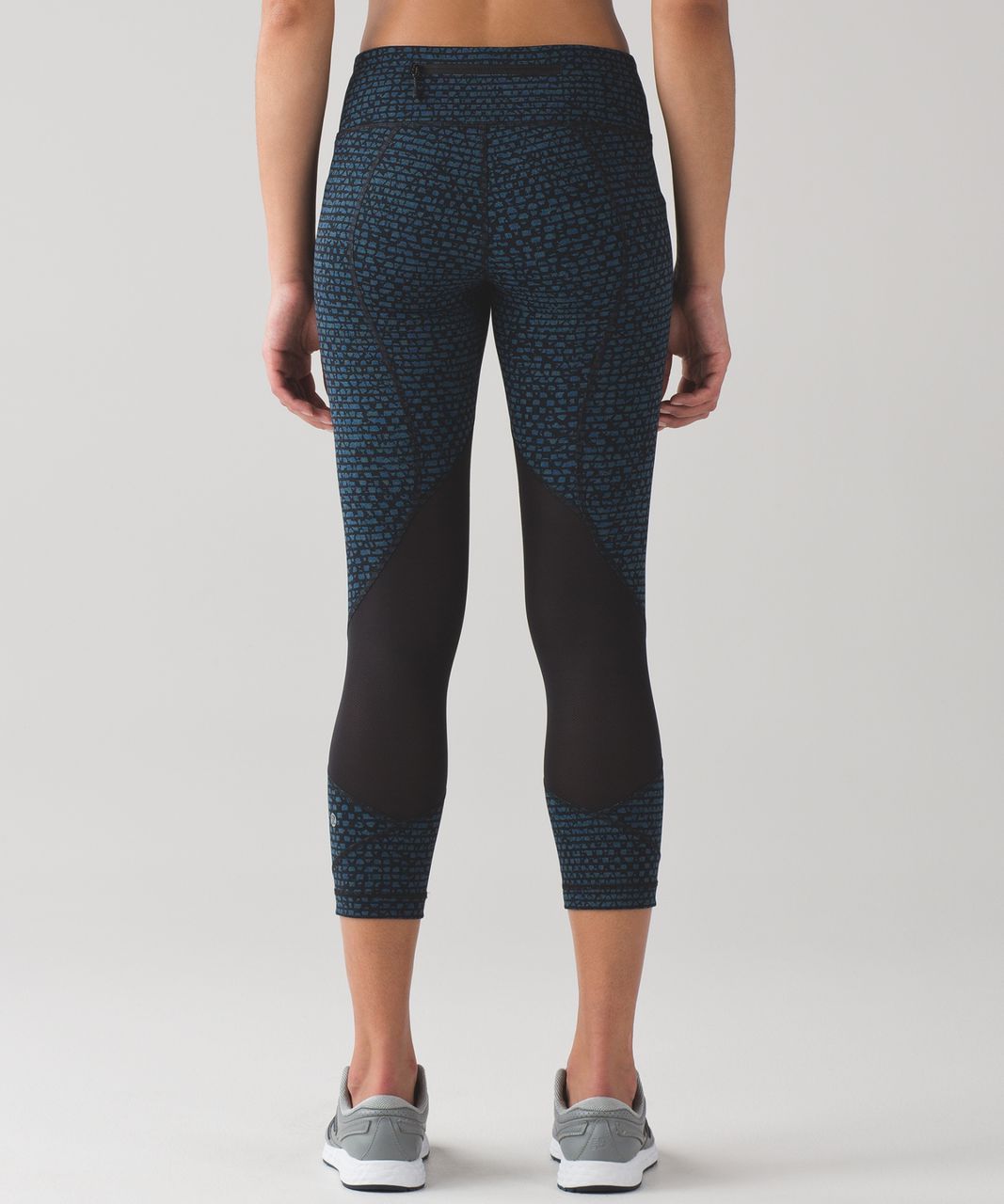 Lululemon Pace Rival Crop (19") - Shatter Weave Desert Teal Alberta Lake / Black