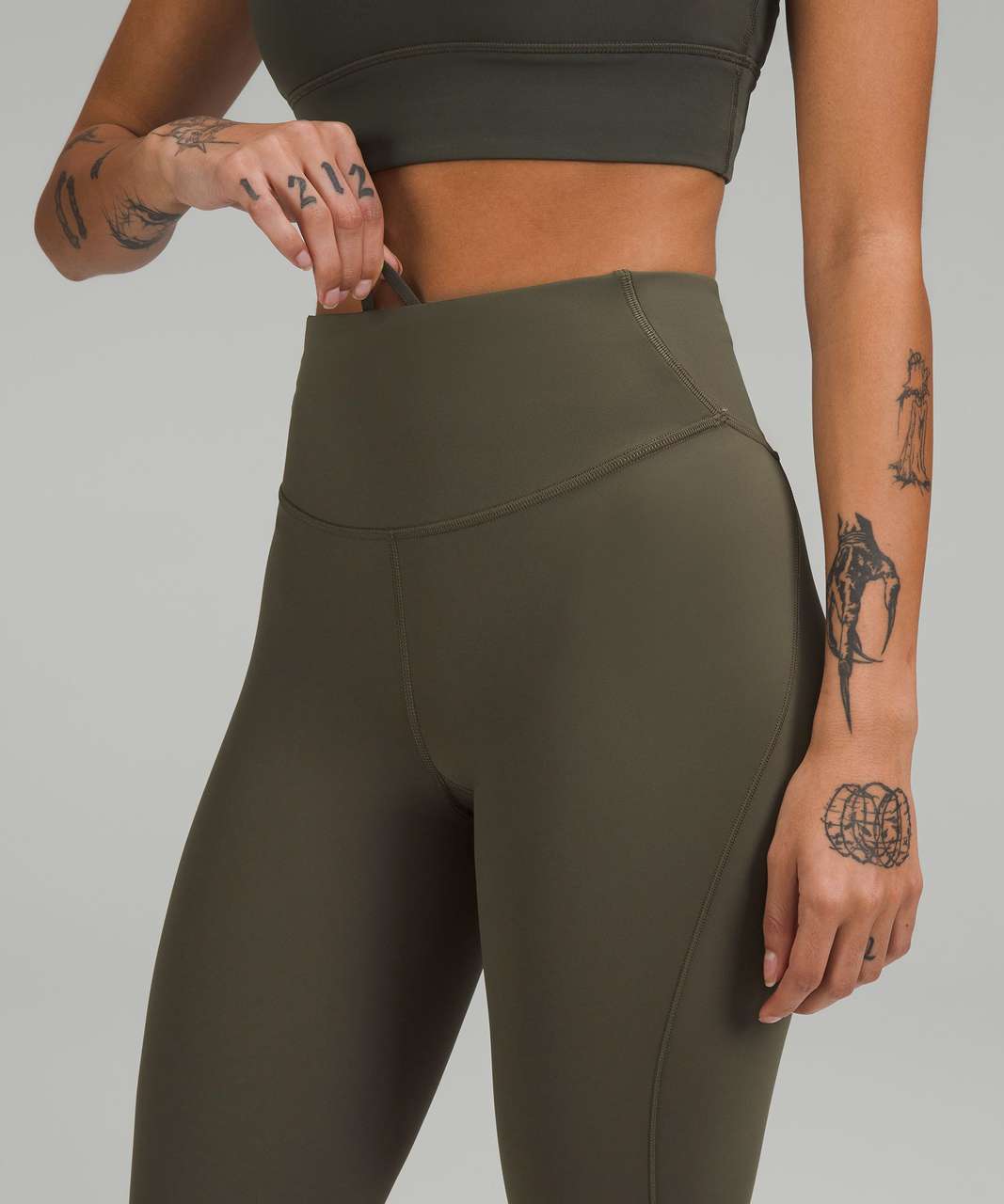 Lululemon Base Pace High-Rise Crop 23" - Army Green