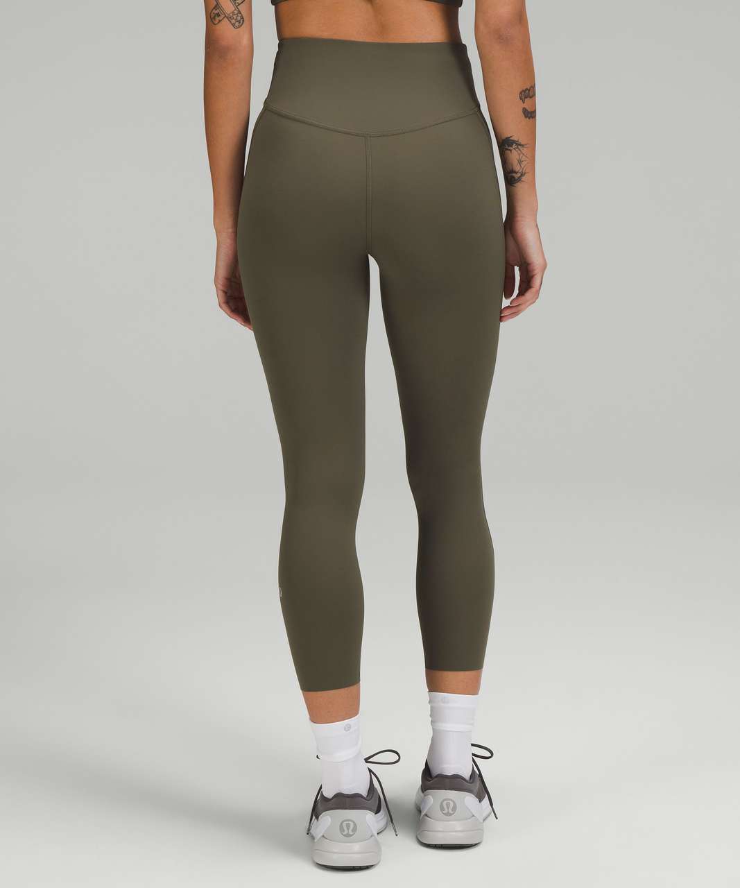 Lululemon Base Pace High-Rise Crop 23 - Army Green - lulu fanatics